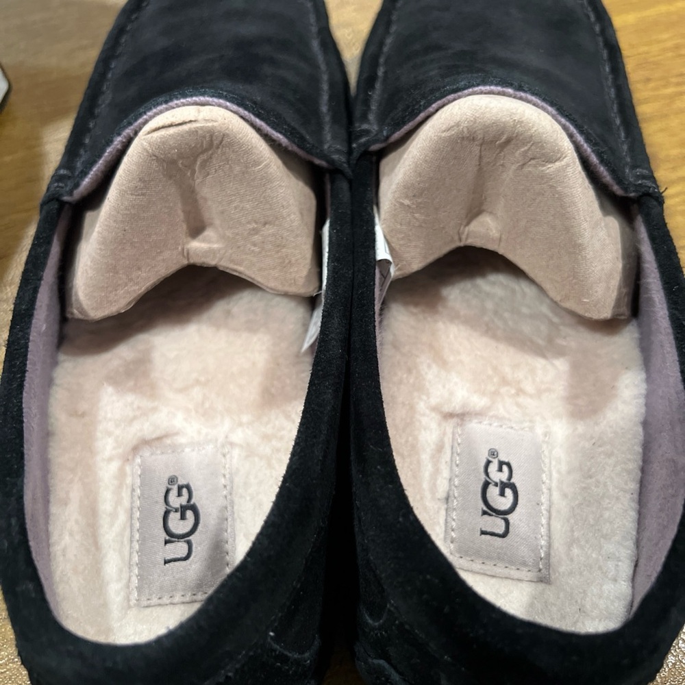 UGG Men's Adler Black Suede Slip-Ons - Picture 10 of 13